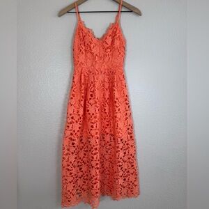 Elegant Lace Mini Dress in Vibrant Orange